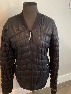 Bench Black Quilted Puffer Bomber Jacket